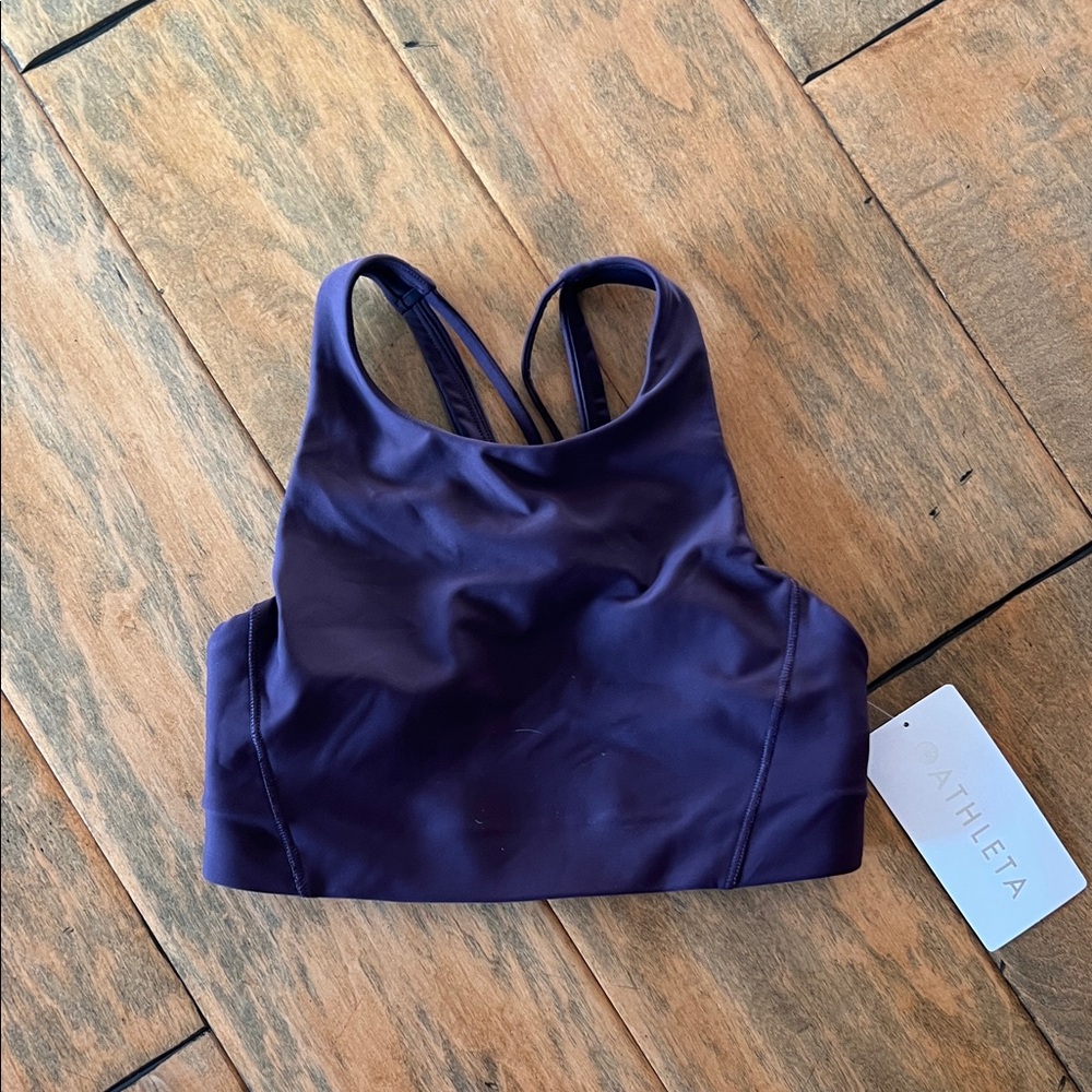 Athleta deep purple Flex Spacer Sports Bra XS